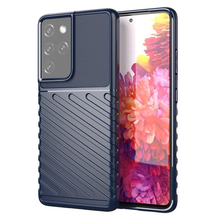 OEM Thunder Flexibel Armored Skal Galaxy S22 Ultra - Blå