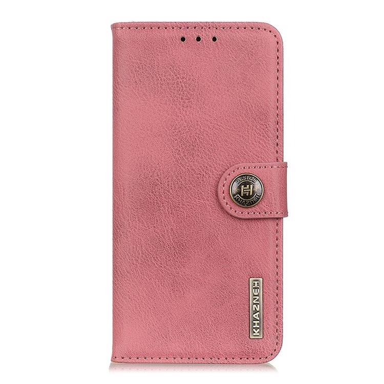 KHAZNEH KHAZNEH Textured PU Läder Plånboksfodral Xiaomi 12 Pro - Rosa