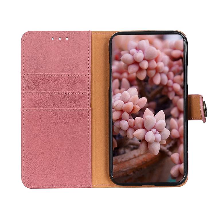 KHAZNEH KHAZNEH Textured PU Läder Plånboksfodral Xiaomi 12 Pro - Rosa