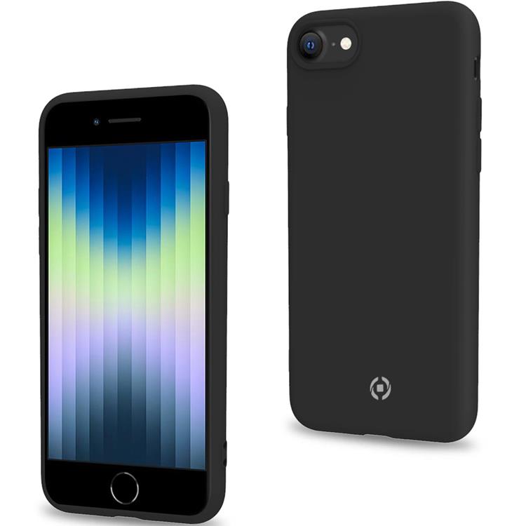 Celly Celly Cromo Soft Rubber Skal iPhone 7/8/SE 2020/2022 - Svart