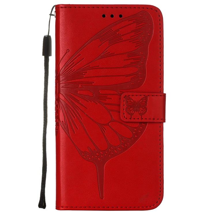 OEM Butterfly Flower Imprinted Plånboksfodral Xiaomi 12 Pro - Röd