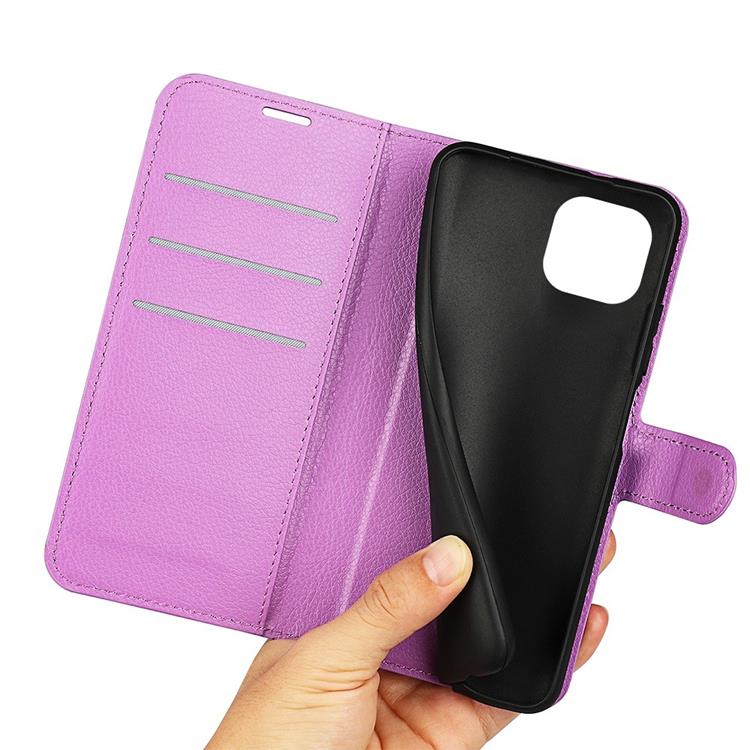 OEM Litchi Flip iPhone 14 Plus Plånboksfodral - Lila