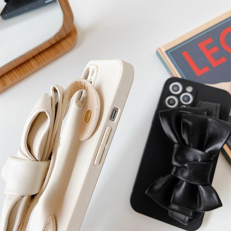 OEM Bowknot Läderrem iPhone 13 Mini Skal - Svart