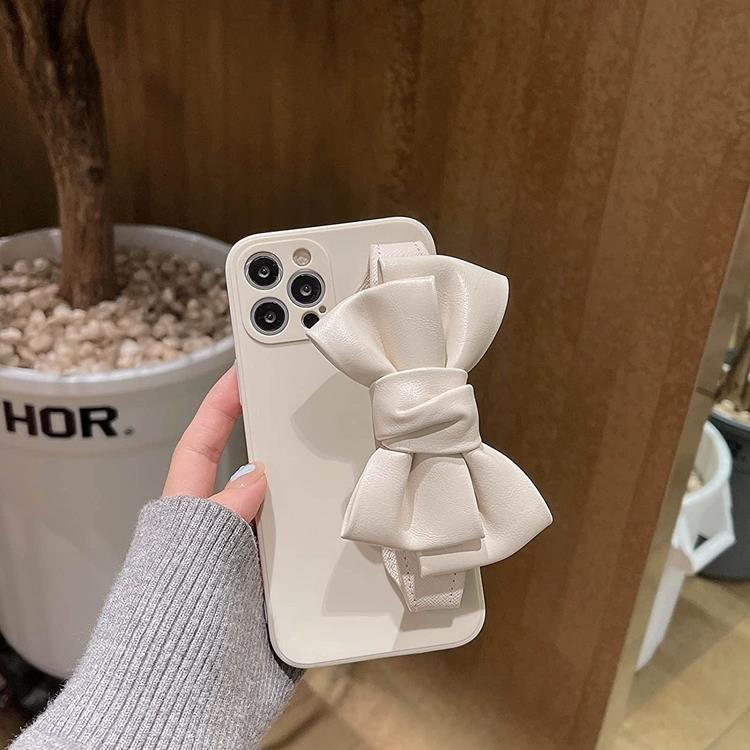 OEM Bowknot Läderrem TPU Skal iPhone 13 - Vit