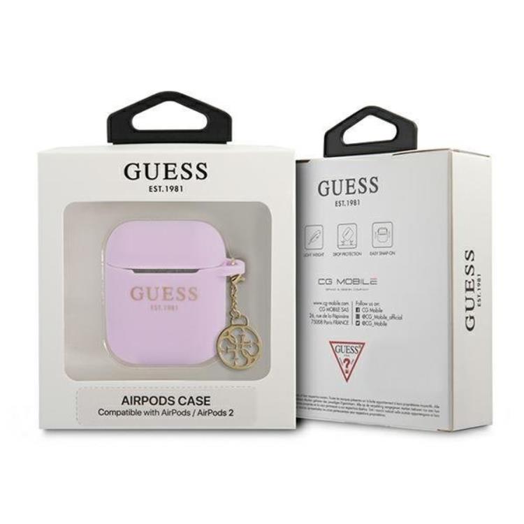 Guess Guess Silicone Charm Collection Skal Airpods - Lila