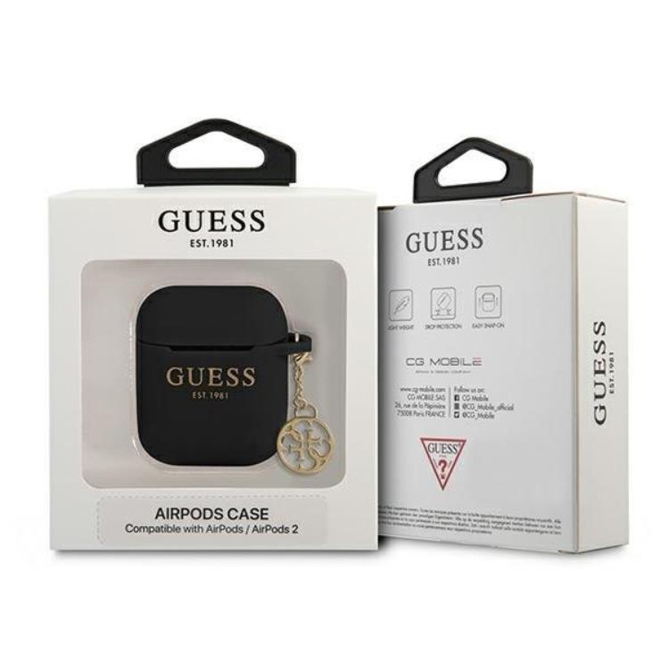 Guess Guess Silicone Charm Collection Skal Airpods - Svart