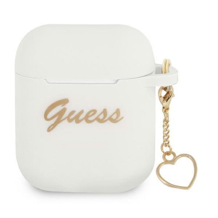 Guess Guess Silicone Heart Charm Collection Skal Airpods - Vit
