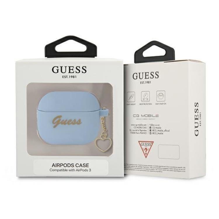 Guess Guess Silicone Heart Charm Collection Skal Airpods 3 - Blå