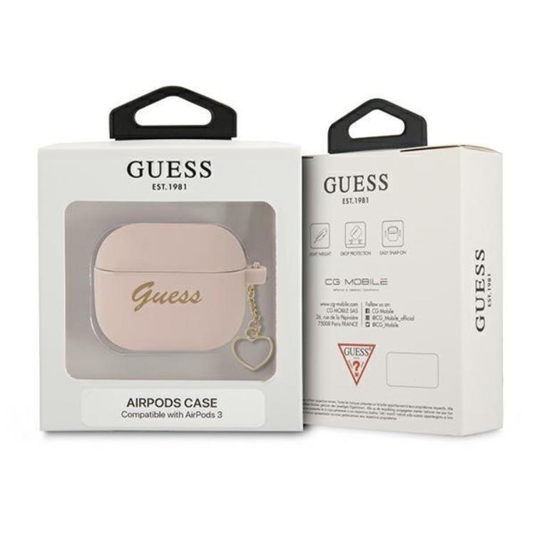 Guess Guess Silicone Heart Charm Collection Skal Airpods 3 - Rosa