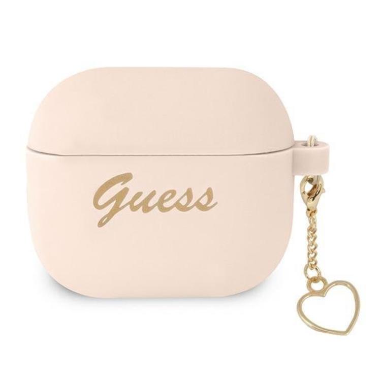 Guess Guess Silicone Heart Charm Collection Skal Airpods 3 - Rosa