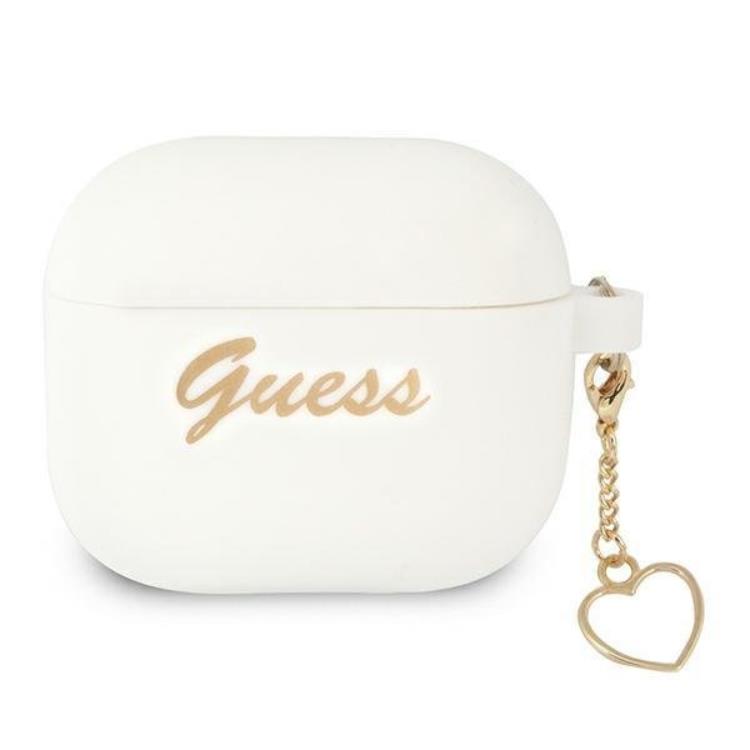 Guess Guess Silicone Heart Charm Collection Skal Airpods 3 - Vit
