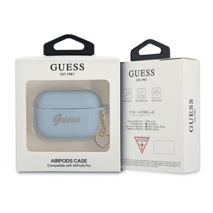 Guess Guess Silicone Heart Charm Collection Skal Airpods Pro - Blå