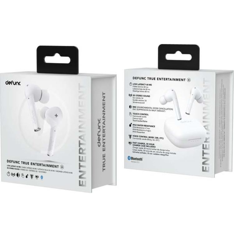 DeFunc Defunc In-Ear Hörlurar Trådlösa Bluetooth True Entertainment - Vit