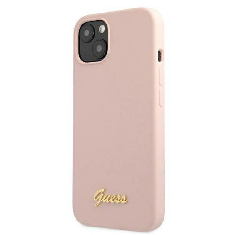 Guess Guess iPhone 13 Skal Magsafe Silicone Script Gold Logo - LjusRosa
