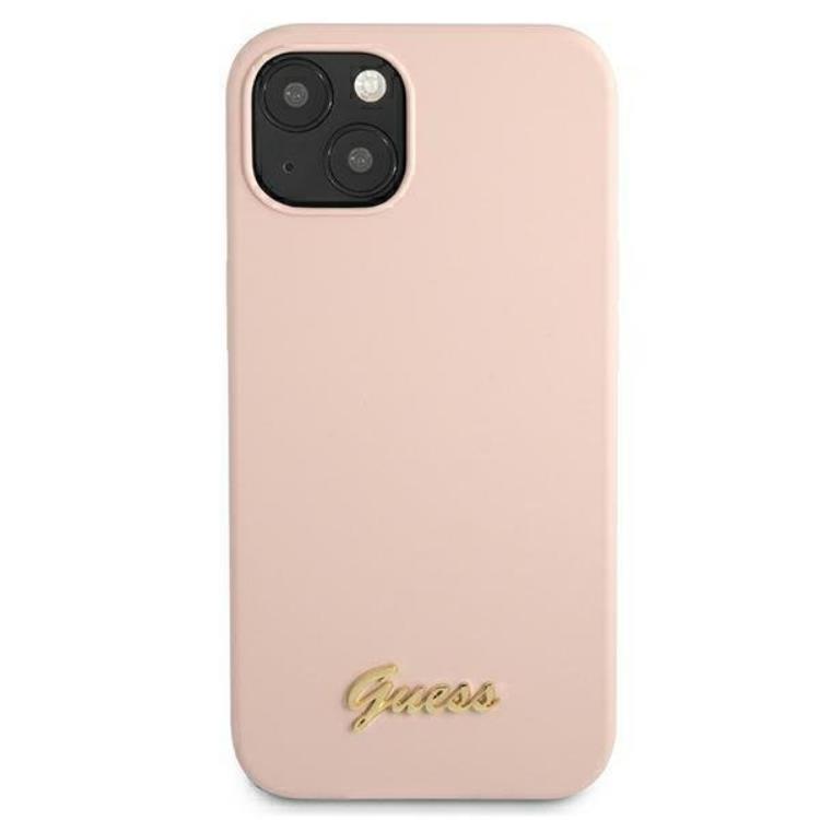 Guess Guess iPhone 13 Skal Magsafe Silicone Script Gold Logo - LjusRosa