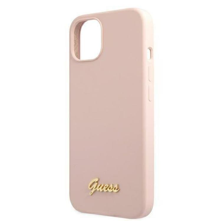 Guess Guess iPhone 13 Skal Magsafe Silicone Script Gold Logo - LjusRosa