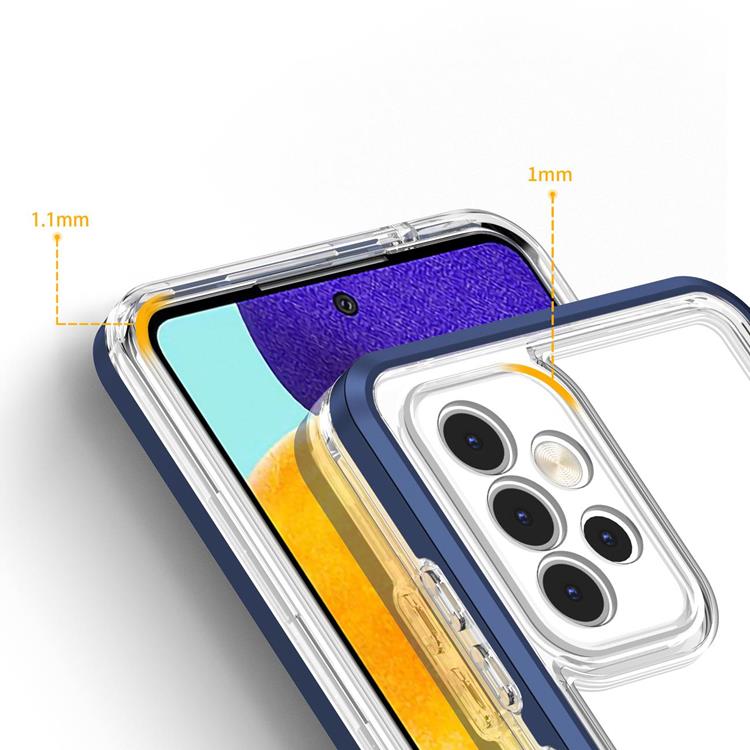 OEM Galaxy A73 Skal Clear 3in1 Frame Gel - Blå