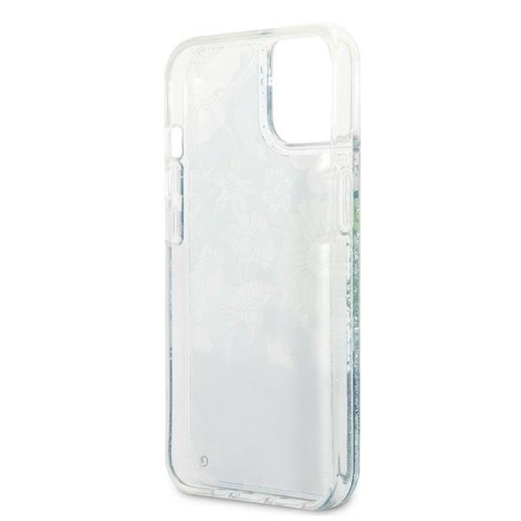 Guess Guess iPhone 13 mini Skal Flower Liquid Glitter - Grön