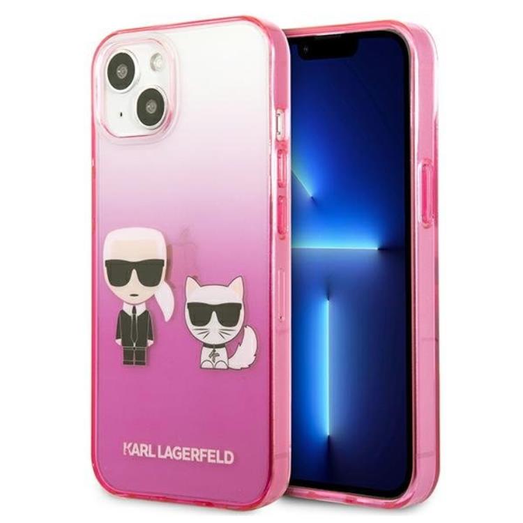 KARL LAGERFELD Karl Lagerfeld iPhone 13 mini Skal Gradient Ikonik Karl & Choupette - Rosa