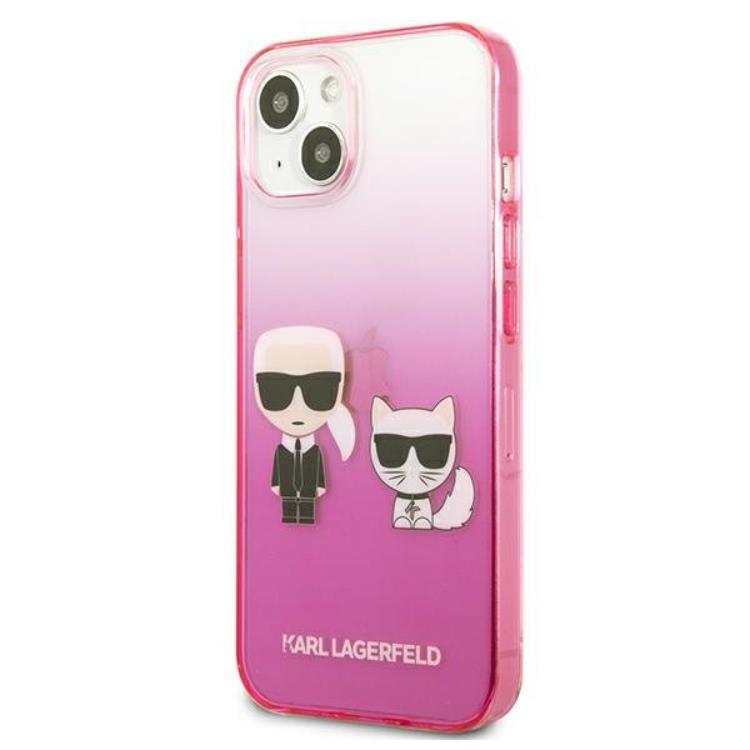 KARL LAGERFELD Karl Lagerfeld iPhone 13 mini Skal Gradient Ikonik Karl & Choupette - Rosa
