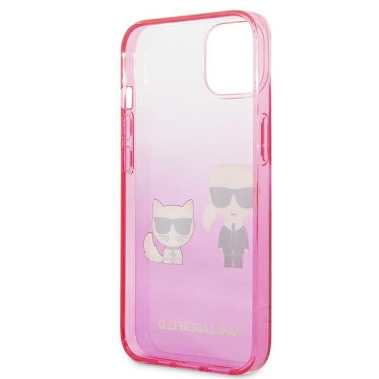 KARL LAGERFELD Karl Lagerfeld iPhone 13 mini Skal Gradient Ikonik Karl & Choupette - Rosa