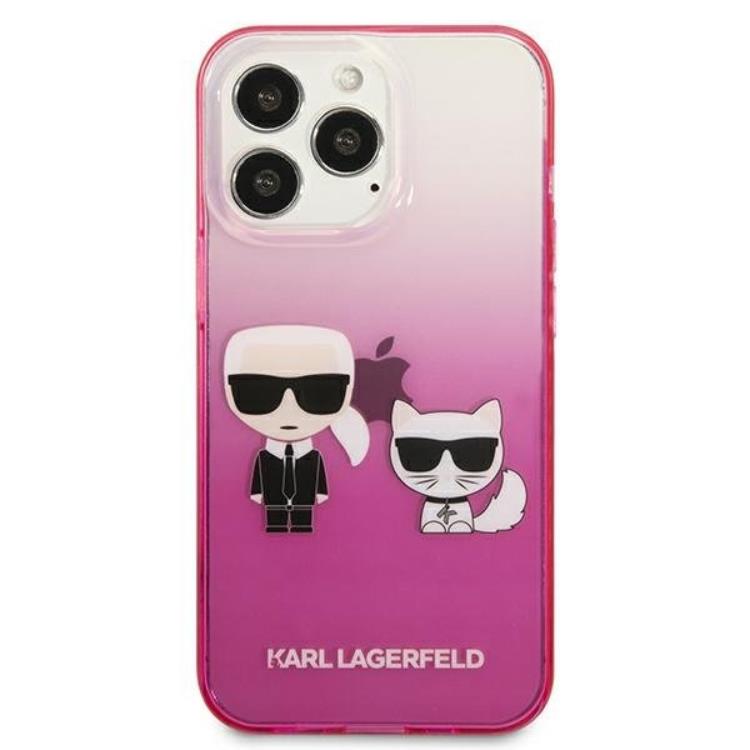 KARL LAGERFELD Karl Lagerfeld iPhone 13 Pro Skal Gradient Ikonik Karl & Choupette - Rosa