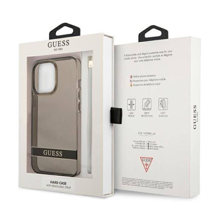 Guess Guess iPhone 13 Pro Skal Translucent Stap - Svart