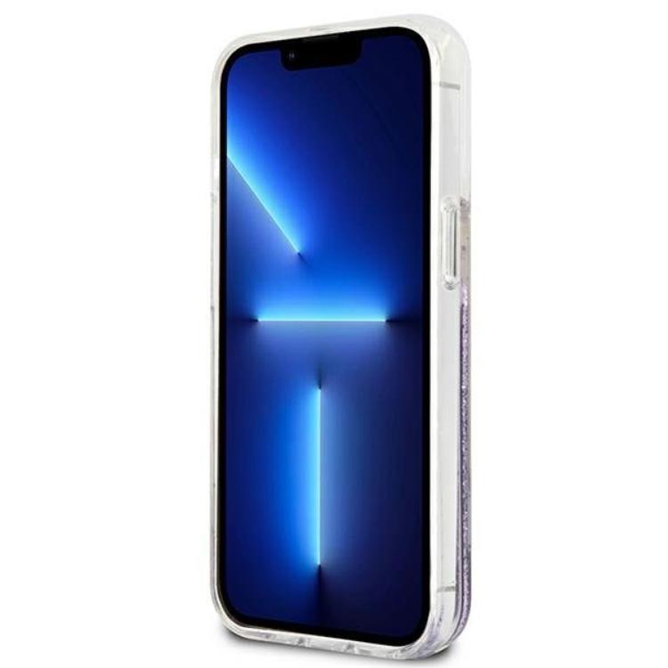 Guess Guess iPhone 13 mini Skal Flower Liquid Glitter - Lila