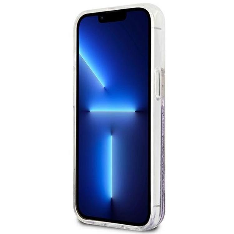 Guess Guess iPhone 13 Pro/13 Skal Flower Liquid Glitter - Lila