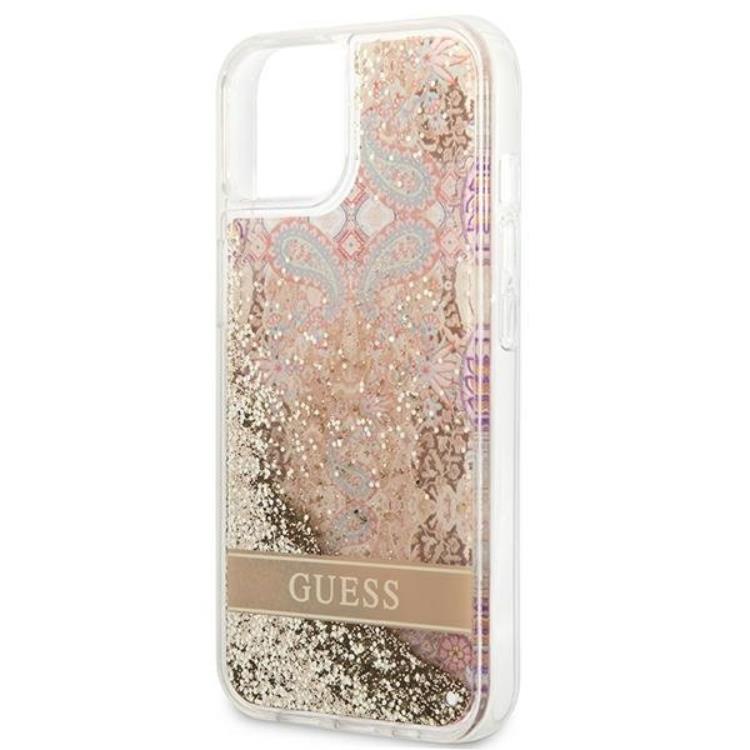 Guess Guess iPhone 13 mini Skal Paisley Liquid Glitter - Guld