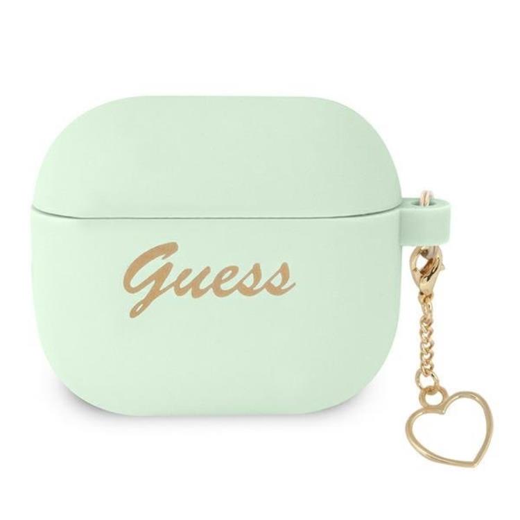 Guess Guess AirPods 3 Skal Silicone Charm Heart Collection - Grön