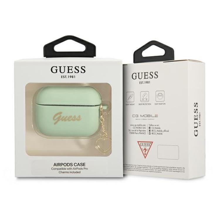 Guess Guess AirPods Pro Skal Silicone Charm Heart Collection - Grön