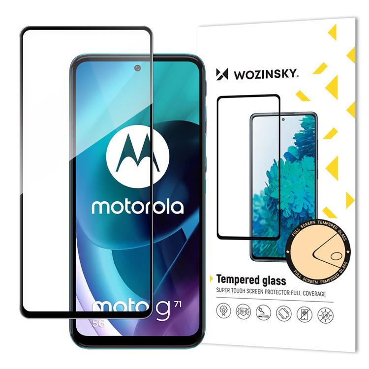 Wozinsky Wozinsky Motorola Moto G71 5G Härdat Glas Skärmskydd Full Glue Svart