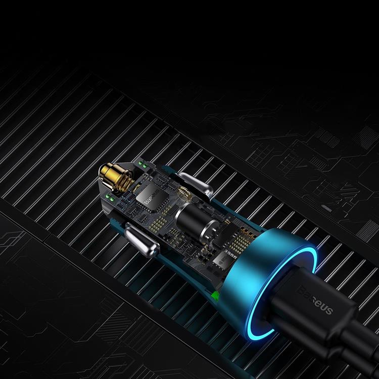 BASEUS Baseus Golden Contactor Pro Billaddare 2x USB-C 40W - Blå