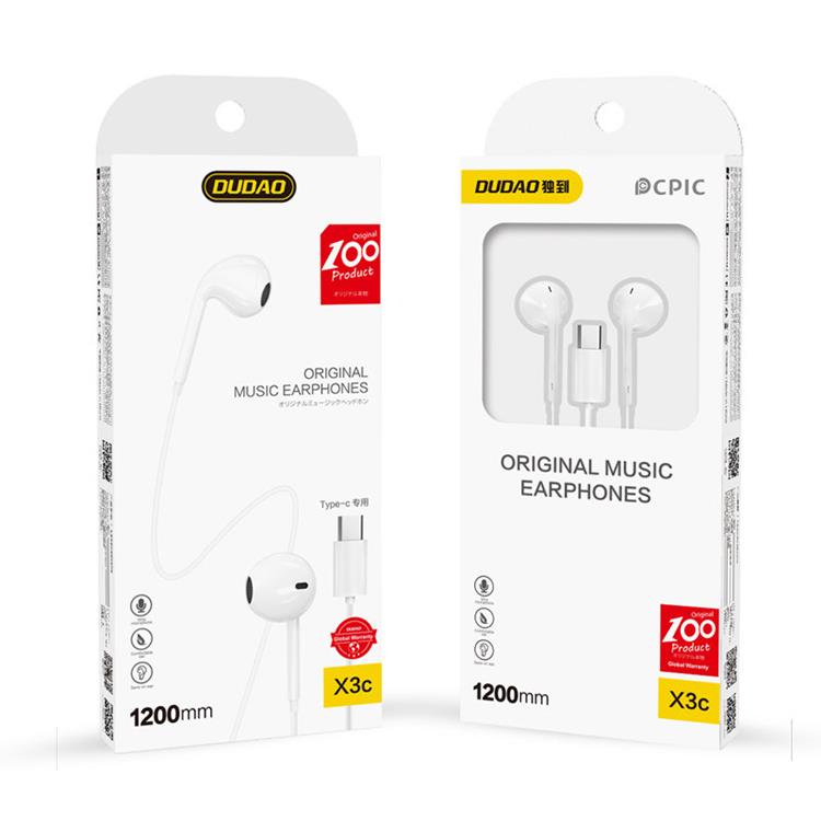 Dudao Dudao In-Ear Hörlurar med USB Typ-C Kontakt - Vit