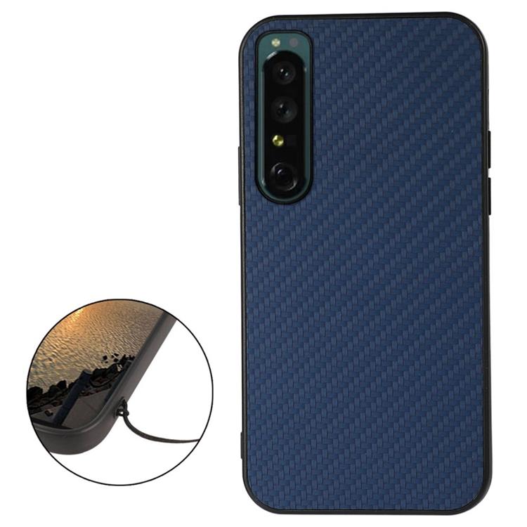 A-One Brand Sony Xperia 1 IV Skal Carbon Fiber Drop-proof - Blå