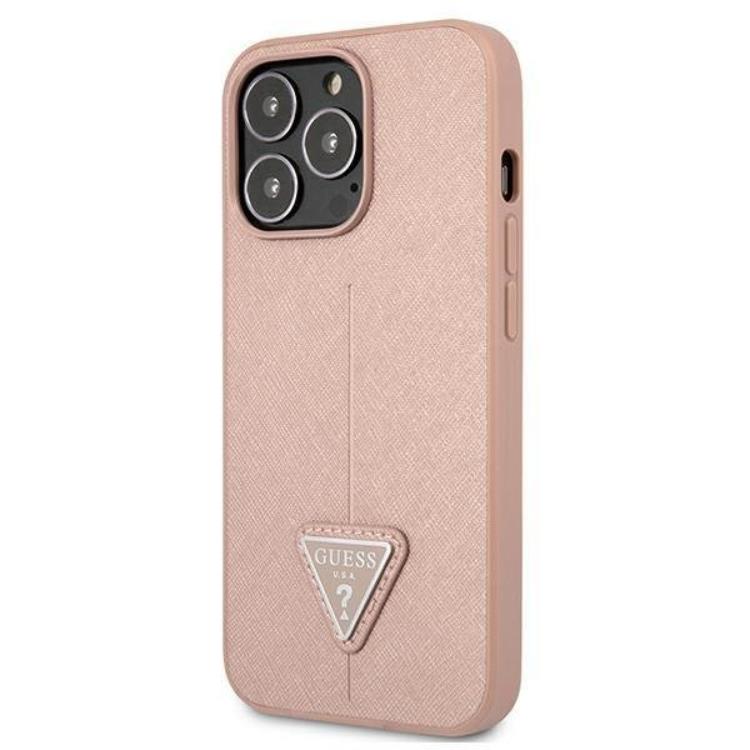 Guess Guess iPhone 13 Pro/13 Skal Saffiano Triangle Logo - Rosa