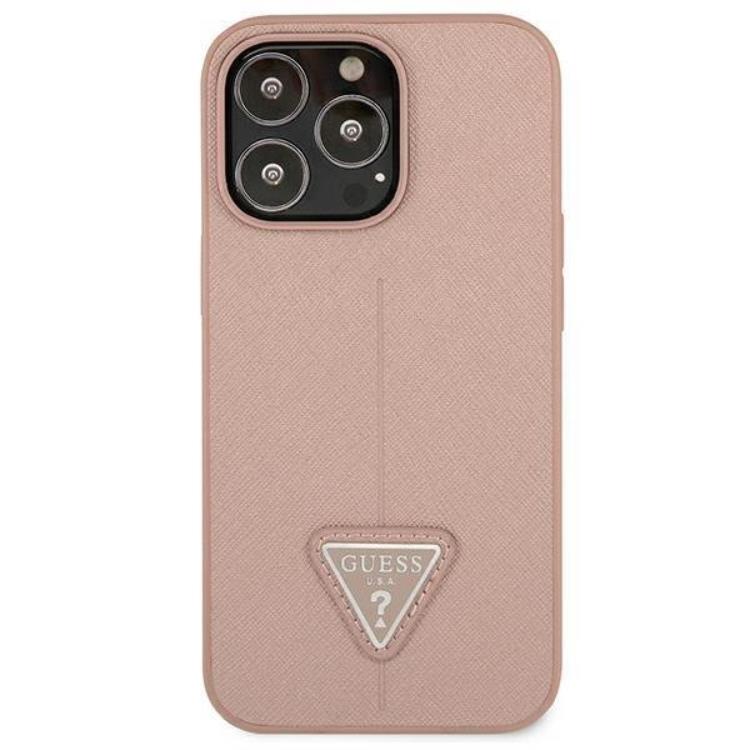 Guess Guess iPhone 13 Pro/13 Skal Saffiano Triangle Logo - Rosa