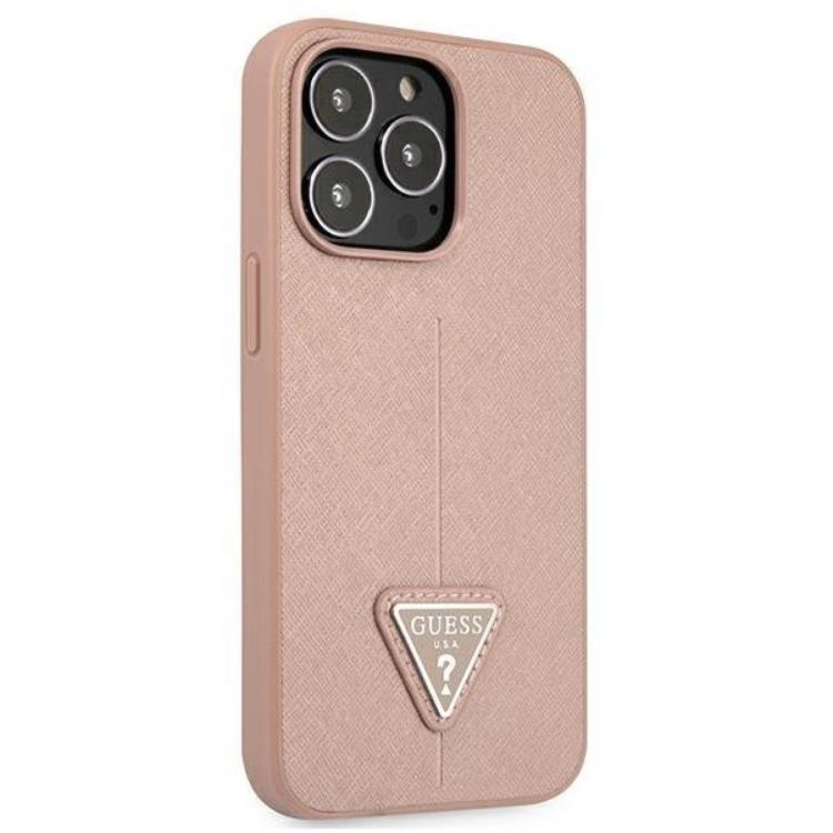 Guess Guess iPhone 13 Pro/13 Skal Saffiano Triangle Logo - Rosa