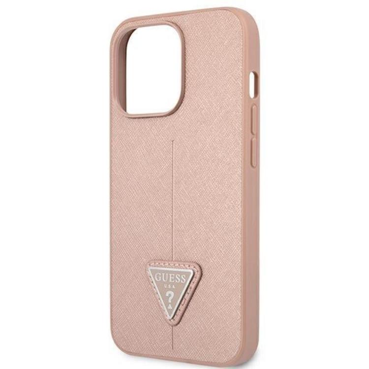 Guess Guess iPhone 13 Pro/13 Skal Saffiano Triangle Logo - Rosa
