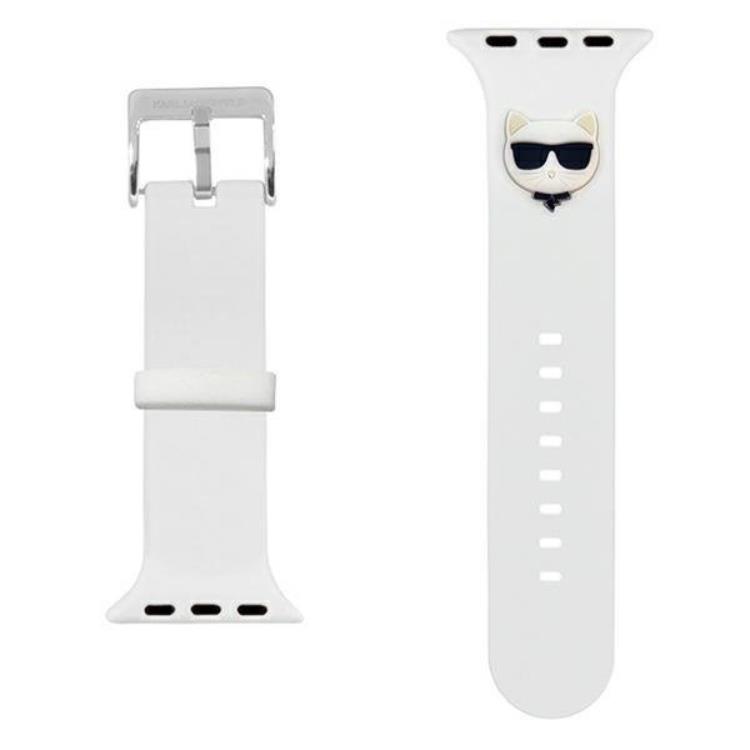 KARL LAGERFELD Karl Lagerfeld Apple Watch 38/40/41mm Strap Silicone Choupette Heads - Vit