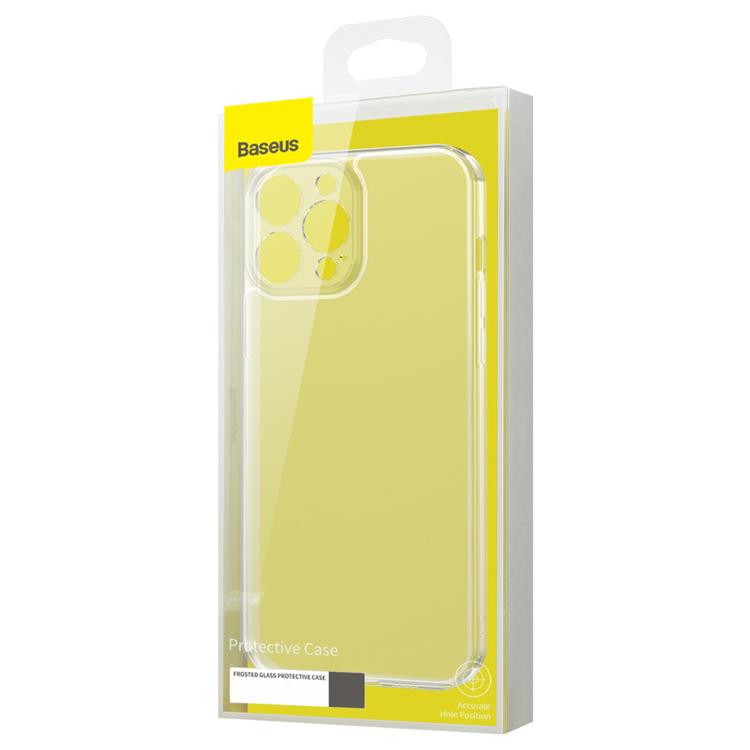 BASEUS Baseus iPhone 13 Pro Max Skal Frosted Glass med Gelram - Transparent