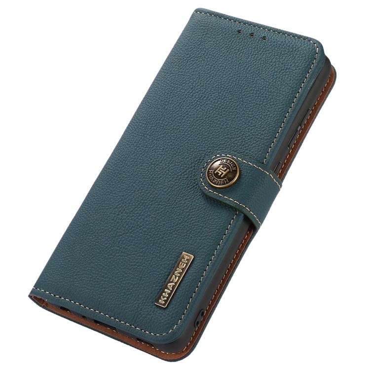 KHAZNEH KHAZNEH iPhone 14 Pro Max Plånboksfodral RFID Äkta Läder - Grön