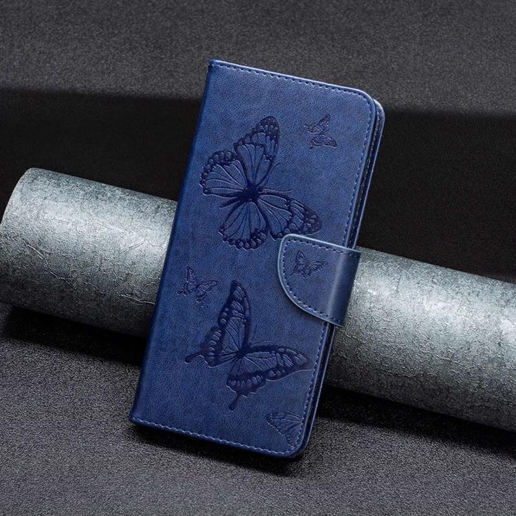 OEM iPhone 14 Pro Max Plånboksfodral Butterflies Imprinted - Mörkblå