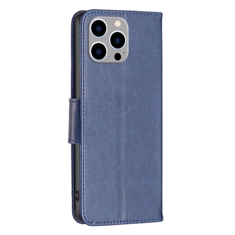 OEM iPhone 14 Pro Max Plånboksfodral Butterflies Imprinted - Mörkblå