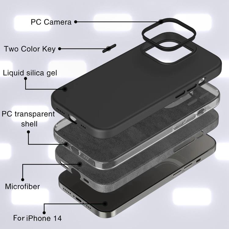 OEM iPhone 14 Plus Skal Liquid Silicone - Svart
