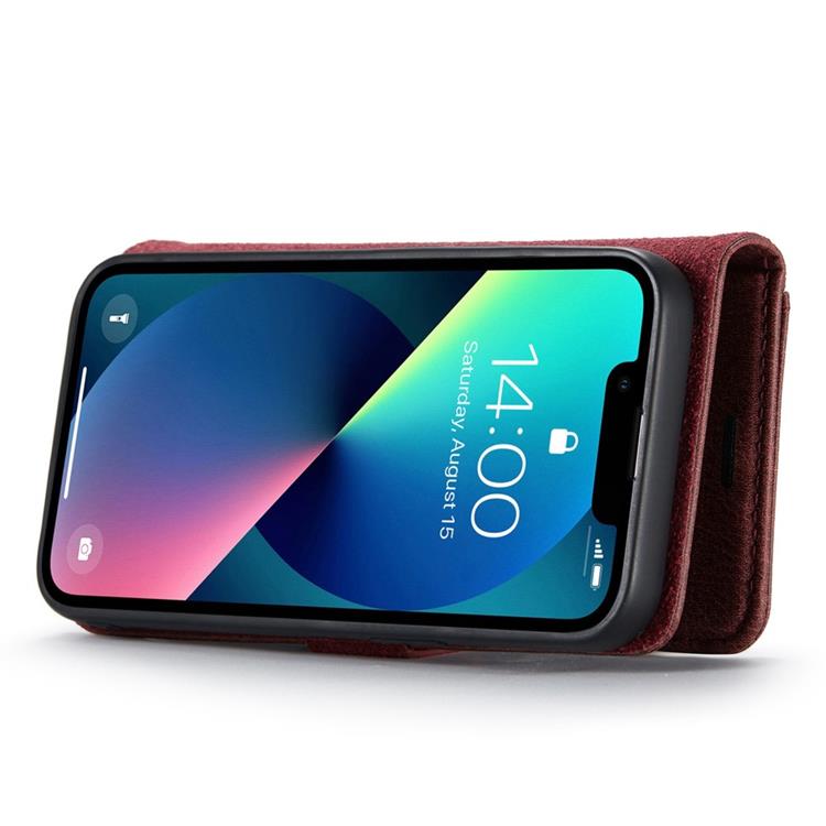 DG.MING DG.MING iPhone 14 Plus Plånboksfodral Split Detachable Flip - Röd