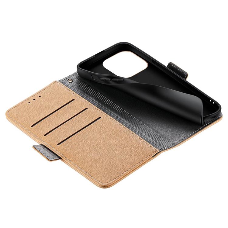 OEM iPhone 14 Pro Plånboksfodral Flower Decor Magnetic - Khaki