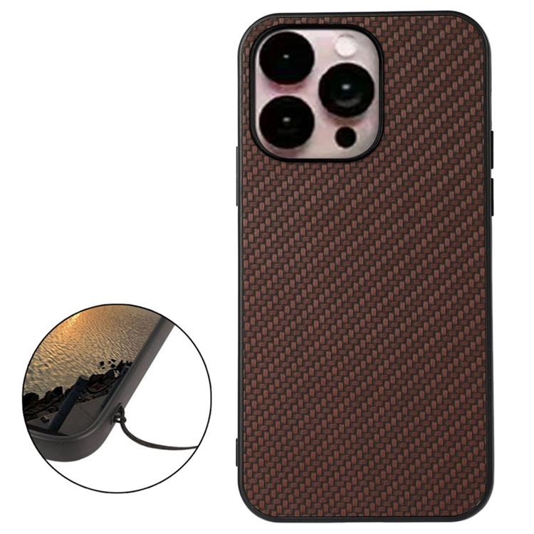 OEM iPhone 14 Pro Skal Carbon Fiber - Brun
