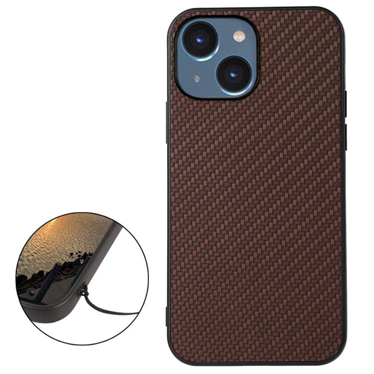 OEM iPhone 14 Plus Skal Carbon Fiber - Brun